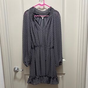 Speechless Gray textured Long Sleeve Dress